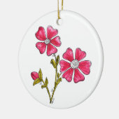 Cute Whimsical Pink Flowers Keramisch Ornament (Links)