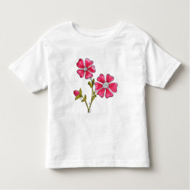 Cute Whimsical Pink Flowers Kinder Shirts