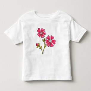 Cute Whimsical Pink Flowers Kinder Shirts