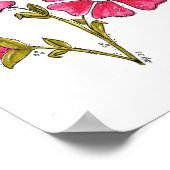 Cute Whimsical Pink Flowers Poster (Hoek)