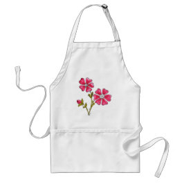 Cute Whimsical Pink Flowers Standaard Schort