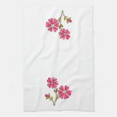 Cute Whimsical Pink Flowers Theedoek (Verticaal)