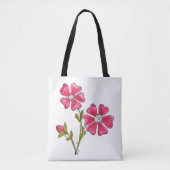 Cute Whimsical Pink Flowers Tote Bag (Voorkant)