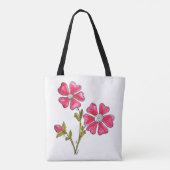 Cute Whimsical Pink Flowers Tote Bag (Achterkant)