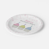 Cute Whimsical Pink Girly Waterverf Cupcakes Papieren Bordje (Gekanteld)