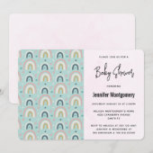 Cute Whimsical Rainbow Pattern Baby shower Kaart (Voorkant / Achterkant)