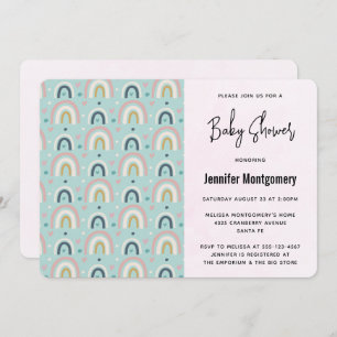 Cute Whimsical Rainbow Pattern Baby shower Kaart