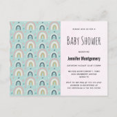 Cute Whimsical Rainbow Pattern Baby shower Uitnodiging Briefkaart (Voorkant)