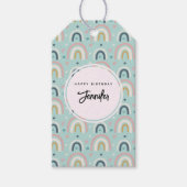 Cute Whimsical Rainbow Pattern Birthday Cadeaulabel (Voorkant)