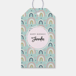 Cute Whimsical Rainbow Pattern Birthday Cadeaulabel