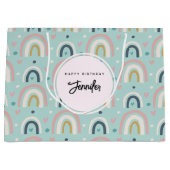 Cute Whimsical Rainbow Pattern Birthday Groot Cadeauzakje (Voorkant)