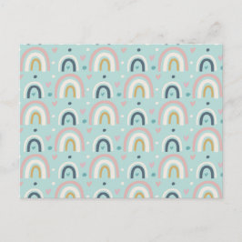 Cute Whimsical Rainbow Pattern Briefkaart