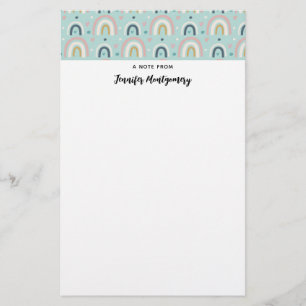Cute Whimsical Rainbow Pattern Briefpapier
