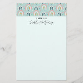 Cute Whimsical Rainbow Pattern Briefpapier