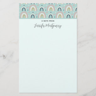Cute Whimsical Rainbow Pattern Briefpapier