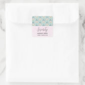 Cute Whimsical Rainbow Pattern Business Vierkante Sticker (Tas)