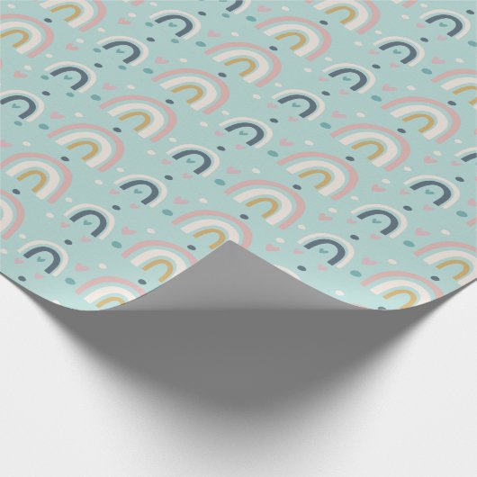 Cute Whimsical Rainbow Pattern Cadeaupapier (Hoek)