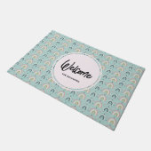 Cute Whimsical Rainbow Pattern Deurmat (Schuin)