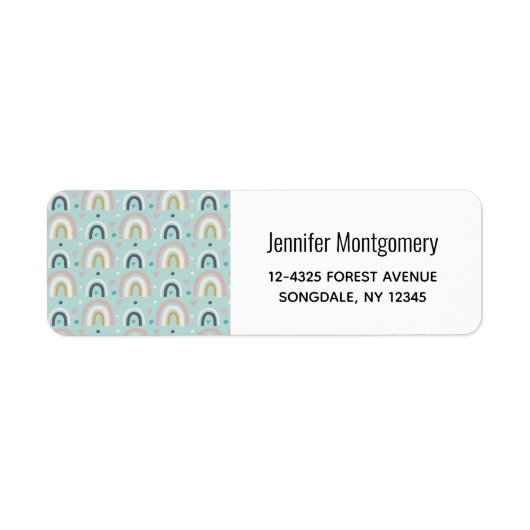 Cute Whimsical Rainbow Pattern Etiket (Voorkant)