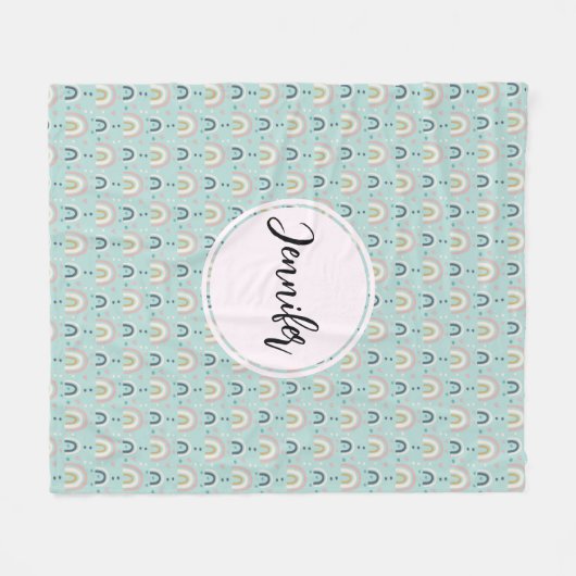 Cute Whimsical Rainbow Pattern Fleece Deken (Voorkant (Horizontaal))