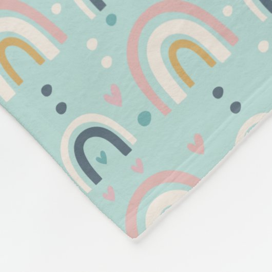Cute Whimsical Rainbow Pattern Fleece Deken (Hoek)