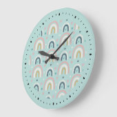 Cute Whimsical Rainbow Pattern Grote Klok (Hoek)