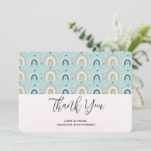 Cute Whimsical Rainbow Pattern Hartelijk dank Bedankkaart (Staand voorkant)