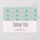 Cute Whimsical Rainbow Pattern Hartelijk dank Briefkaart (Voorkant)