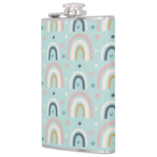 Cute Whimsical Rainbow Pattern Heupfles (Links)