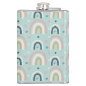 Cute Whimsical Rainbow Pattern Heupfles (Achterkant)