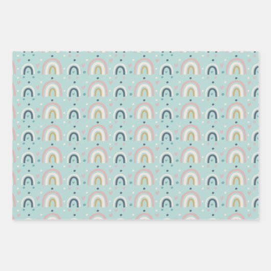 Cute Whimsical Rainbow Pattern Inpakpapier Vel (Voorkant 2)