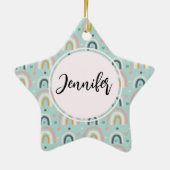 Cute Whimsical Rainbow Pattern Keramisch Ornament (Achterkant)