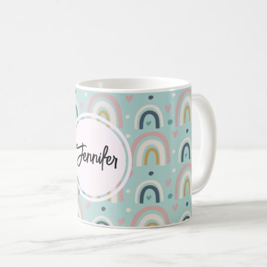 Cute Whimsical Rainbow Pattern Koffiemok (Voorkant rechts)