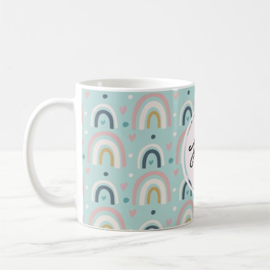 Cute Whimsical Rainbow Pattern Koffiemok (Links)