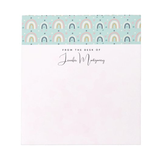 Cute Whimsical Rainbow Pattern Notitieblok (Voorkant)