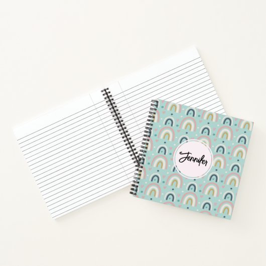 Cute Whimsical Rainbow Pattern Notitieboek (Binnen)