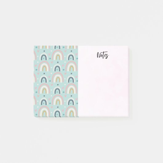 Cute Whimsical Rainbow Pattern Post-it® Notes (Voorkant)