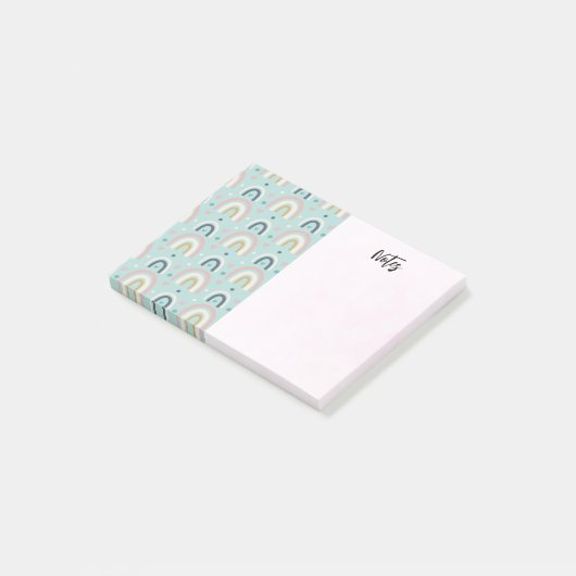 Cute Whimsical Rainbow Pattern Post-it® Notes (Schuin)