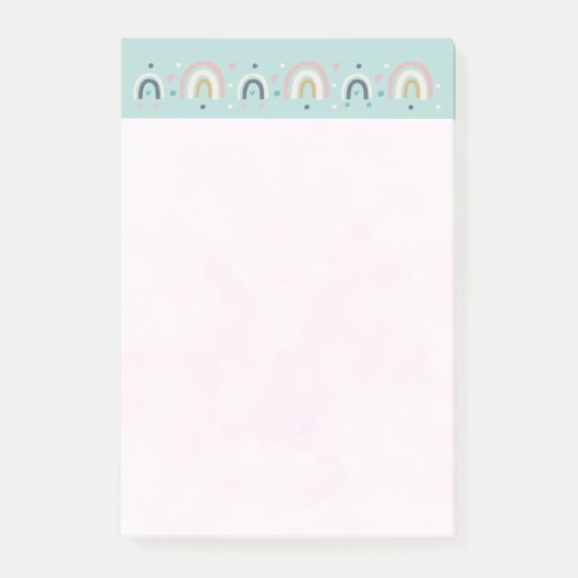 Cute Whimsical Rainbow Pattern Post-it® Notes (Voorkant)