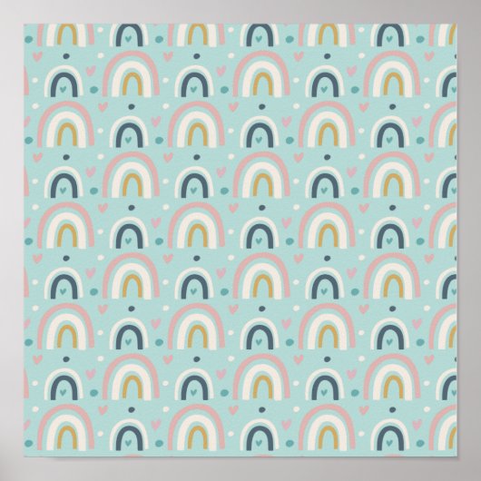 Cute Whimsical Rainbow Pattern Poster (Voorkant)