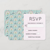 Cute Whimsical Rainbow Pattern RSVP Kaartje (Voorkant / Achterkant)
