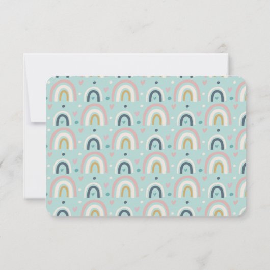 Cute Whimsical Rainbow Pattern RSVP Kaartje (Achterkant)
