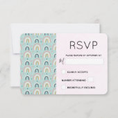 Cute Whimsical Rainbow Pattern RSVP Kaartje (Voorkant)