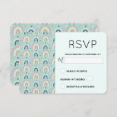 Cute Whimsical Rainbow Pattern RSVP Kaartje (Voorkant / Achterkant)