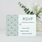 Cute Whimsical Rainbow Pattern RSVP Kaartje (Staand voorkant)