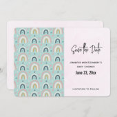 Cute Whimsical Rainbow Pattern Save The Date (Voorkant / Achterkant)
