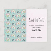 Cute Whimsical Rainbow Pattern Save the Date Uitnodiging Briefkaart (Voorkant)