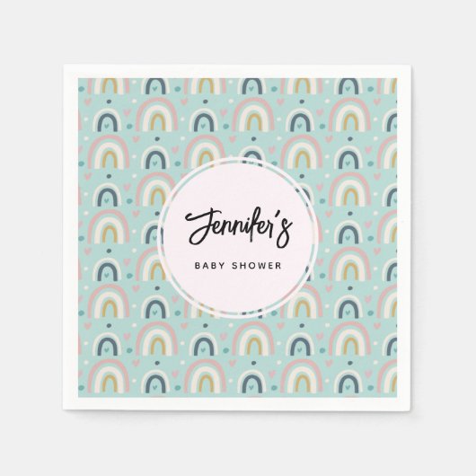 Cute Whimsical Rainbow Pattern Servet (Voorkant)