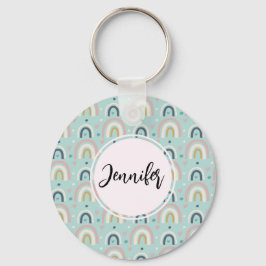 Cute Whimsical Rainbow Pattern Sleutelhanger