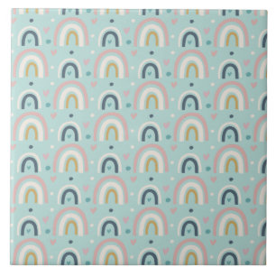 Cute Whimsical Rainbow Pattern Tegeltje